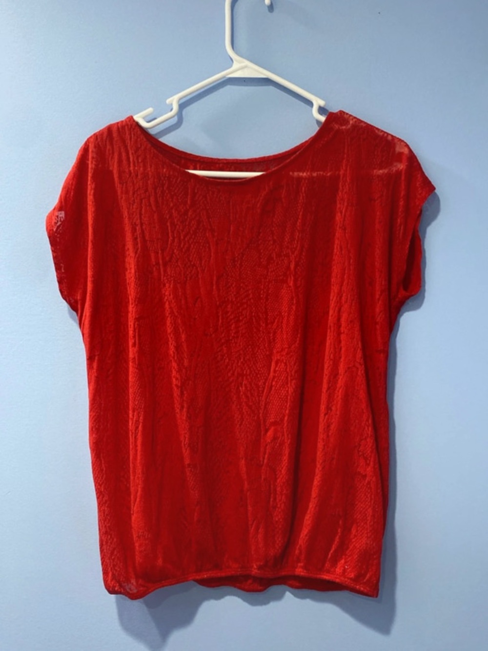 Small New York and Co red top elastic waist
